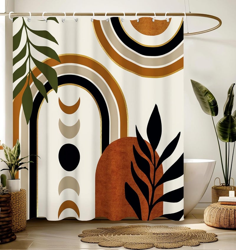 Stanoha Shower Curtain for Bathroom Stall Boho Modern Cute Aesthetic Decorative Girly Waterproof Unique Art Boho Girls Chic Print Design Teen Pretty Women Cortinas de Baño Bathtub 72 x72 Inch - Image 1